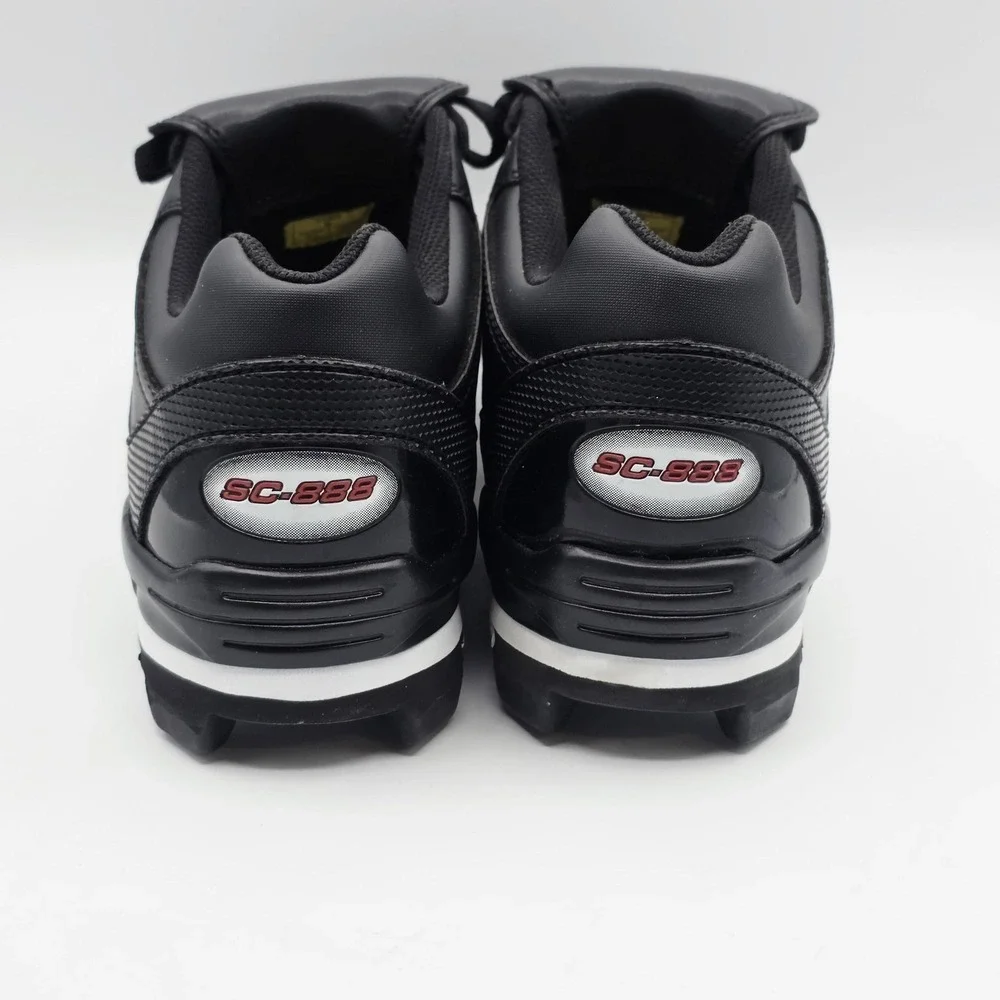 Easton SC-838 Baseball Cleats Mens 9 Molded Studs Black White Low Cut Activewear